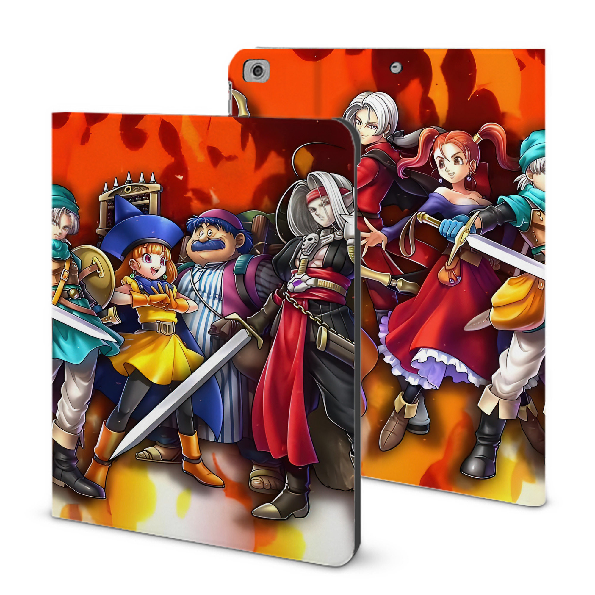 （画像用） ドラゴンクエスト Doragon Kuesuto Dragon Quest IPad ケース ブック型 PUレザー TPU 耐衝撃 軽量 薄型 ペン収納なし 全面保護 IPad 各モデル対応